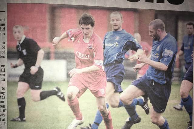Scarborough FC's Ged Dalton in full flight