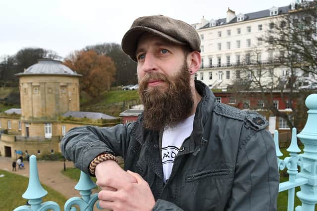 Mick Baxter shows off his beard at the event