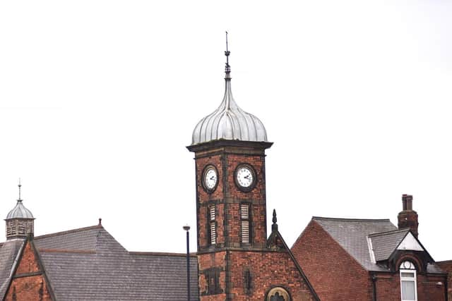 The old Bed King clock tower in Falsgrave