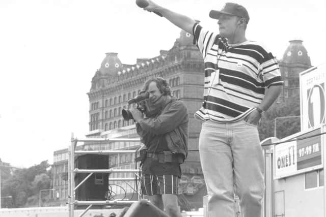 DJ Dave Pearce greets the Scarborough crowd