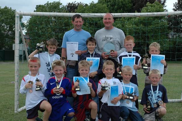 Bridlington Rangers Chiefs with coaches Scott Boreman and Steve Wiles