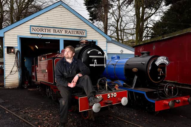 Steve Johnson has his dream job as a train driver on Scarborough's North Bay Railway