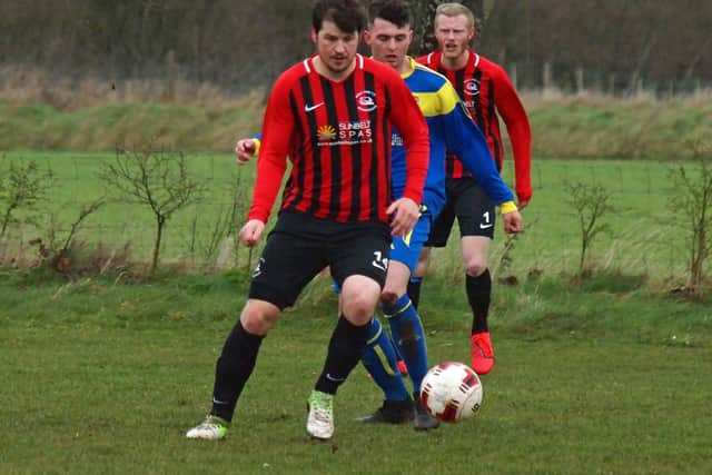 Pier's four-goal hero Jamie Bradshaw on the ball