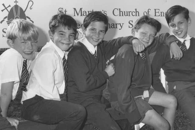 In September, 1994, five pupils from St Martin's C of E School, were set to take part in a fundraising concert, along with other school pals, for St Martin's Church. Pictured, left to right, Philip Coole, Simon Armstrong, Mark Stanley, Daniel Limb, and Philip Bashall.