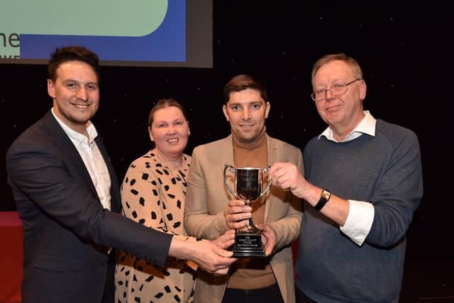 James Kirton with Nicole Clegg, winner Gary Lawton and Bill Gillatt