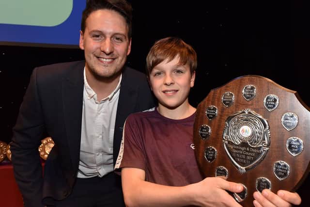 James Kirton with winner  Jacob Bland