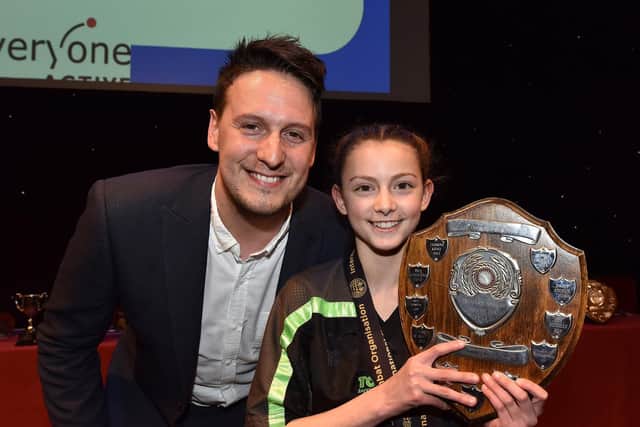 James Kirton with winner Lola Duncan-Fewster