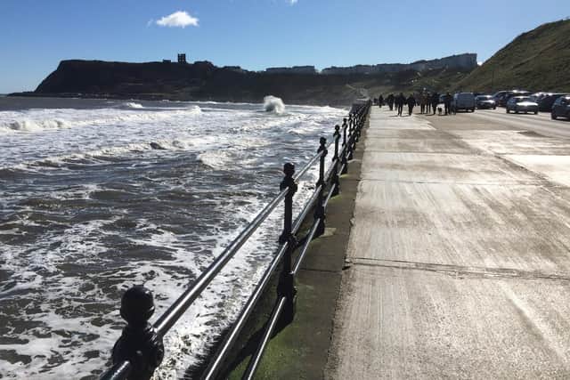 The distinctive Victorian railings are a feature of Royal Albert Drive and Marine Drive. They have largely been replaced by the concrete sea-defence wall.
