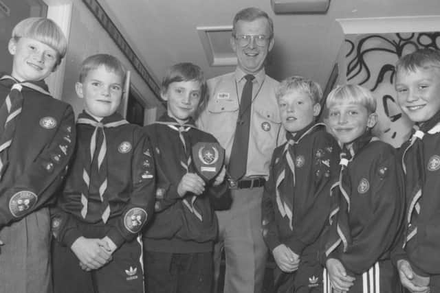 St Mark's Cub Scouts were the Masterminds of the district after winning the quiz competition at Maple Drive Cub Scout HQ. The winners, pictured with District Commisioner David Appleby, are, left to right, Alex Meek, Matthew Rule, Nick Ellmore, Matthew Hartley, Mark Hutchinson, and Philip Stewart.