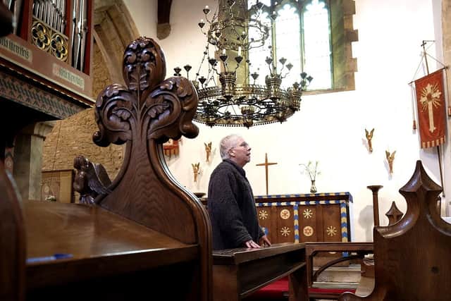 Dr Mary Jones, a member of Brompton by Sawdon Parochial Parish Council, inside All Saints