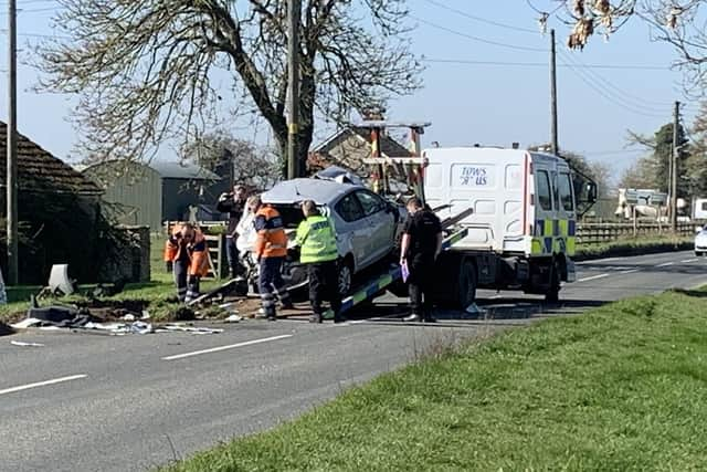 The scene of the crash, on the B1258.