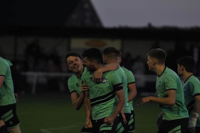 Joy after the first Rovers goal