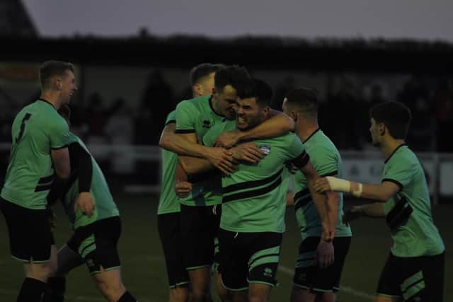 Celebrations after the first goal