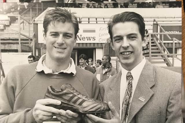 Darren Foreman with his golden boot