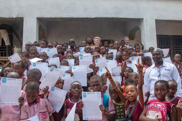 Hundreds of pen-pals letters were taken from Bridlington to Africa.
