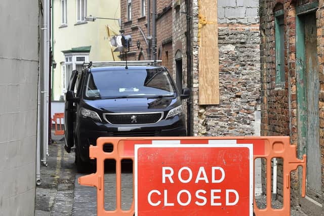Filming on Quay street.