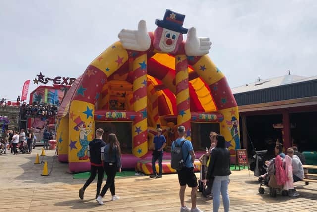 The bouncy fun house is perfect for energetic children to jump around and tire themselves out.