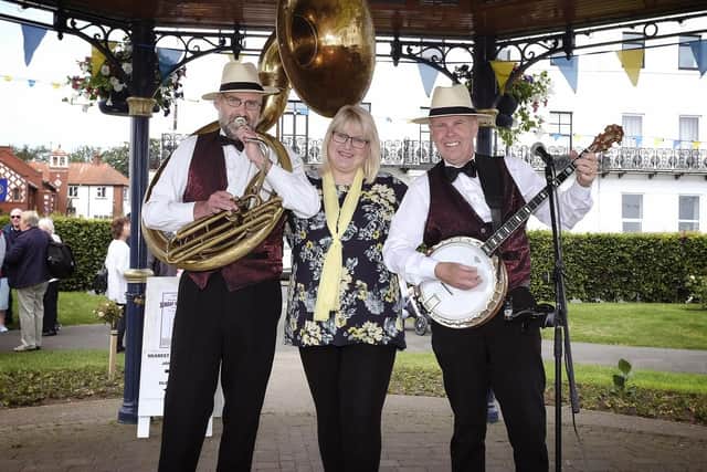 Organiser Diane Yalezo and The Gaslight jazz band.