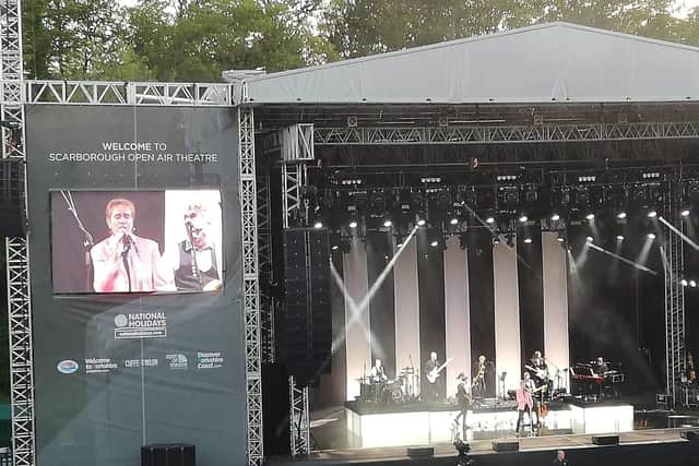 The veteran entertainer on stage at the OAT.