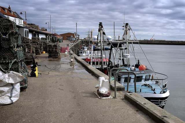 Whitby's last small scalloper, front, with potting boat Emulate 3 behind. PIC: Richard Ponter