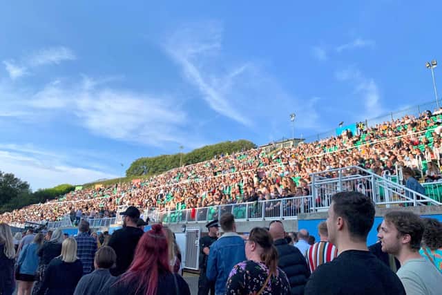 The Open Air Theatre filled up quickly as queues formed at the gates before 6pm. Photo: Jade McElwee