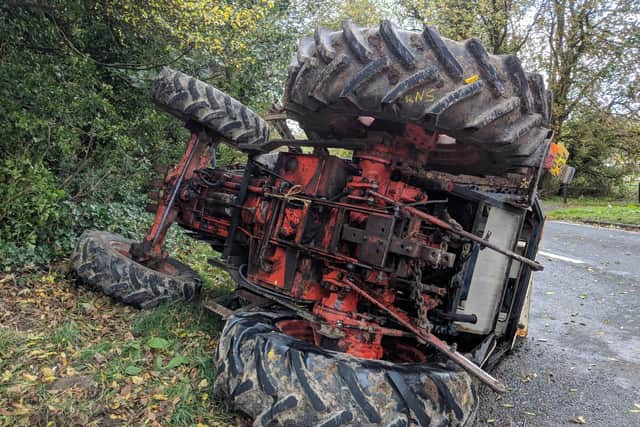 The tractor that Foster hit.
Photo from North Yorkshire Police