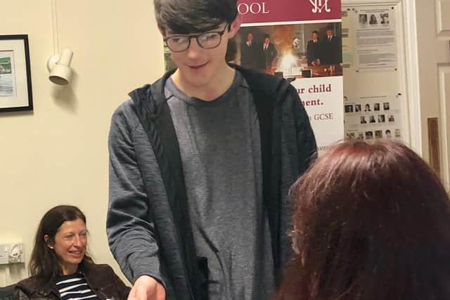 Receiving exam results at Fyling Hall School