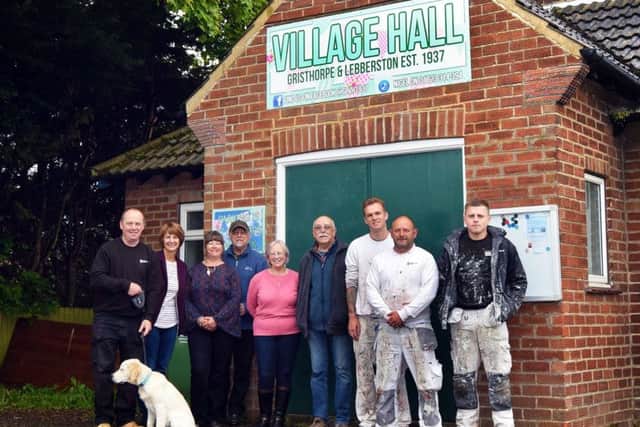 Gristhorpe and Lebberston Village Hall committee members are pictured with YCH staff (from left): Lee Dolan (YCH), Caroline McFarlane, Ann Sargent, Nigel Senior, Carol Senior, John Sargent, Jordan Dargue (YCH), Darren Playforth (YCH) and Lewis Scott (YCH).