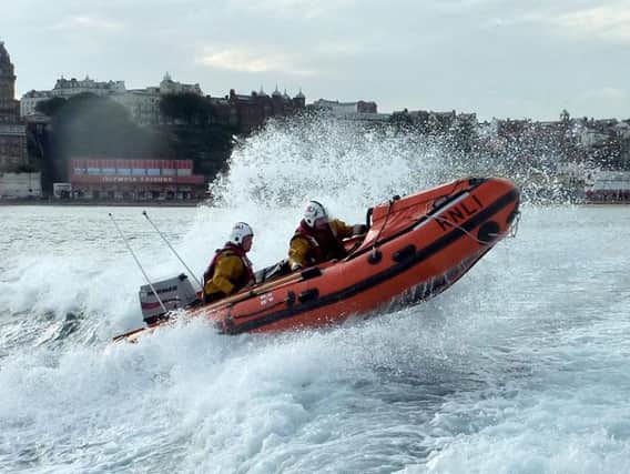 The inshore lifeboat at Scarborough.