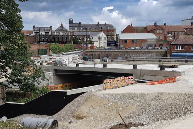 The new bridge at Beck Hill takes shape.