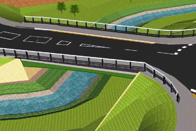 An artist's impression of the finished bridge