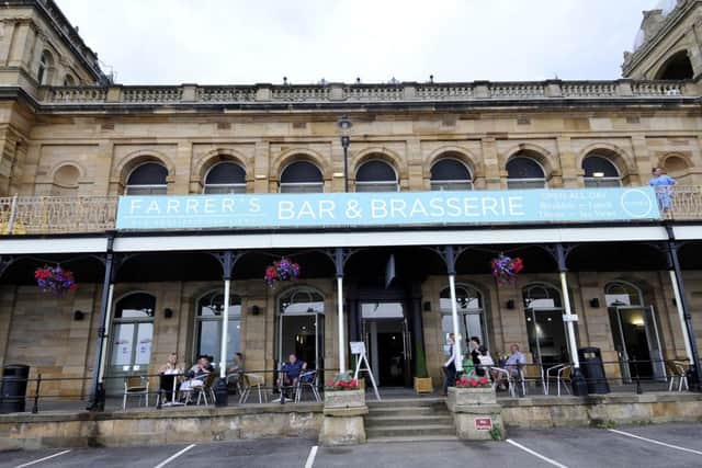 Farrers Bar and Brasserie, Scarborough Spa. The bar is named in honour of Mrs Thomasin Farrer, who discovered the Spa waters.