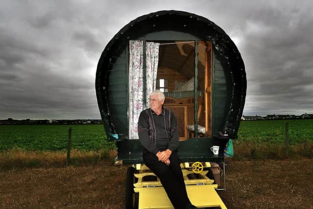 David Smith enjoys the morning from his caravan. Picture by Richard Ponter 183665c