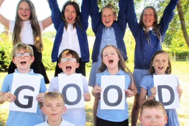 Hertford Vale CE Primary School pupils celebrate the good Ofsted report