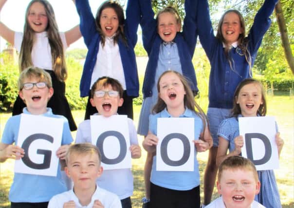 Hertford Vale CE Primary School pupils celebrate the good Ofsted report