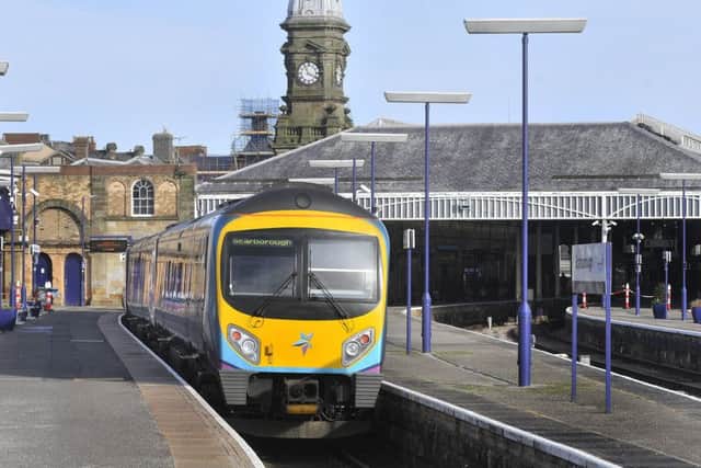 A train at Scarborough's station.