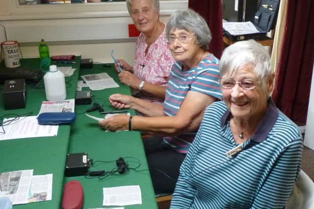 Volunteer Talking Newspaper readers Dorothy Berry, Joan Evens and Pat McEvoy.