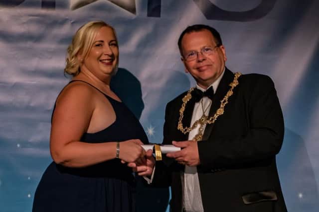 Business Person of the Year Runner Up Nicola Ingle collects her accolade.