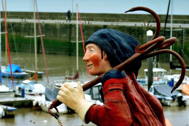 The Anchorman sculpture on Bridlington harbour