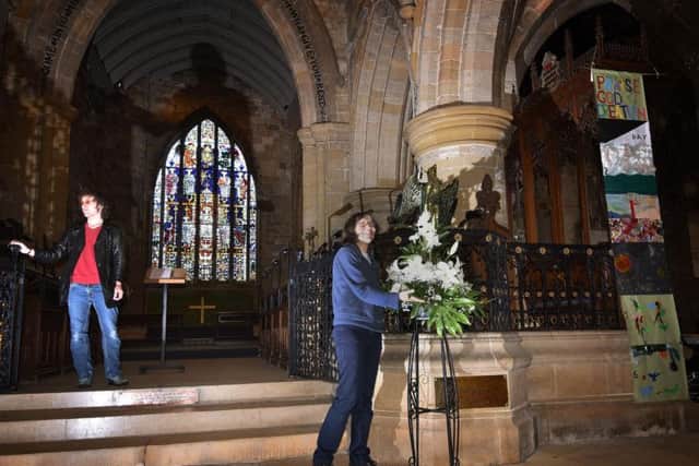 Heritage day at Scarborough's St Mary's Church with James White and Fran Doble enjoying the church surroundings