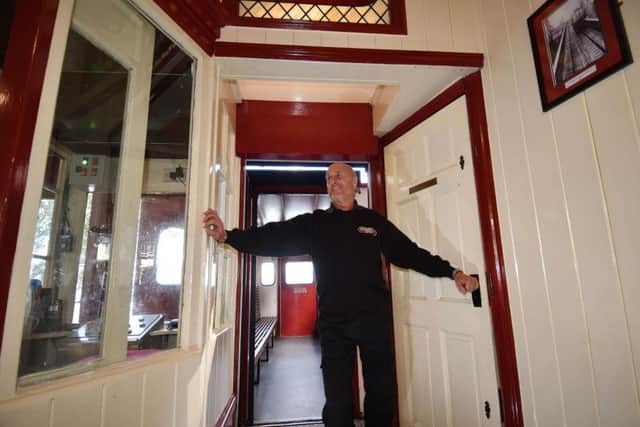 Heritage day at Scarborough's Tramway. Gordon Taylor ready to greet the visitors.