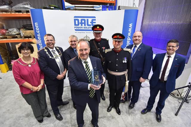 Dale Chief Executive Officer Tim Wilkins at the front with, from left, Mayoress and Mayor Margaret and Joe Plant, MP Robert Goodwill, Deputy Lord Lietenant David Kerfoot, Vice Lord-Lieutenant Peter Scrope and Dale staff Mark Carter and Ralph Letheren.