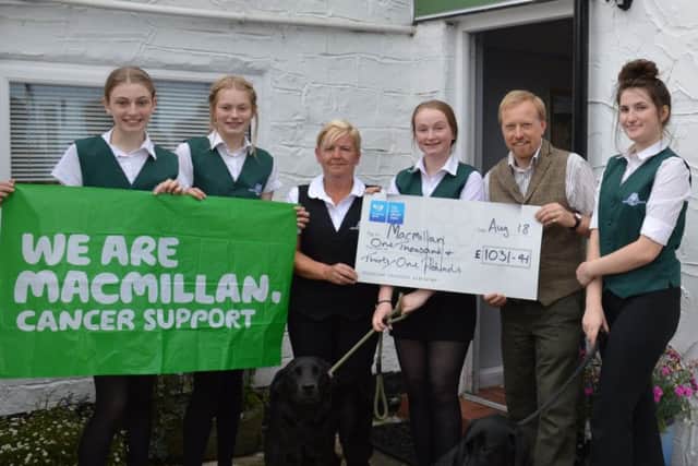 Orchard Lodge Guest House and Tearoom has presented a cheque to Macmillan Cancer Care.