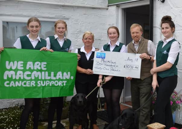 Orchard Lodge Guest House and Tearoom has presented a cheque to Macmillan Cancer Care.