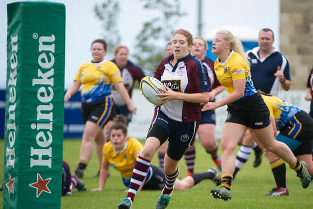 Scarborough Valkyries skipper Jess Bray touches down during her sides opening-day success. PICTURE BY ANDY STANDING