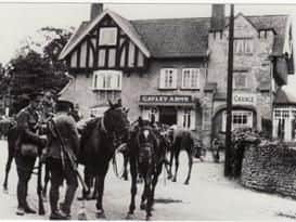 First World War troops outside the Cayley Arms
