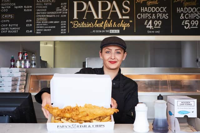 Maria Magdalena Ganea of Papas Fish & Chips, Scarborough