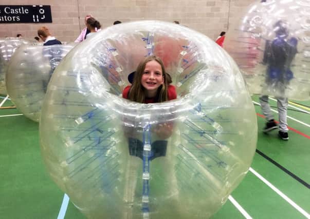 Pupils enjoyed the exhilaration of zorbing in the Ampleforth Leisure Centre and are looking forward to a roller disco and raft race.