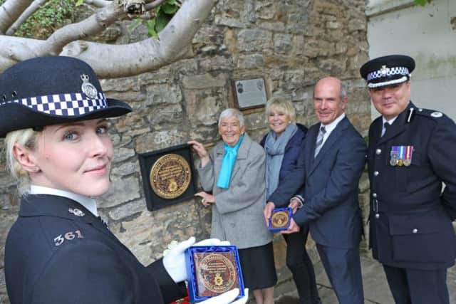 Pictured (left to right) Sgt Amy Hunter,Jean Thompson (Norman Garnham's sister);  Geraldine  Winner,  Gary Thompson (Norman Garnham's nephew) and Assistant Chief Constable  Phil Cain.