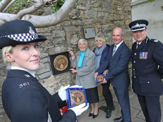 Pictured (left to right) Sgt Amy Hunter,Jean Thompson (Norman Garnham's sister);  Geraldine  Winner,  Gary Thompson (Norman Garnham's nephew) and Assistant Chief Constable  Phil Cain.